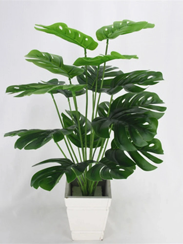 Künstliche Pflanzen, grüne Palmblätter, Monstera, Hausgarten, Wohnzimmer, Schlafzimmer, Balkon, Dekoration, tropischer Kunststoff, gefälschte Pflanze, lang – Detail 6