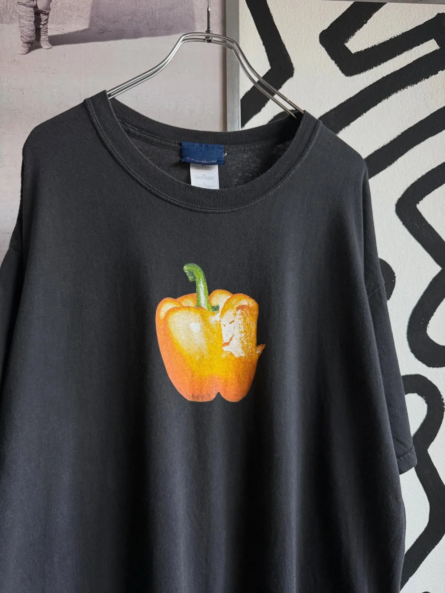 Cute  Style Short Sleeve T-Shirt School Daily Design Sense Pepper Graffiti Loveable Cotton round Neck Men's Women's Top