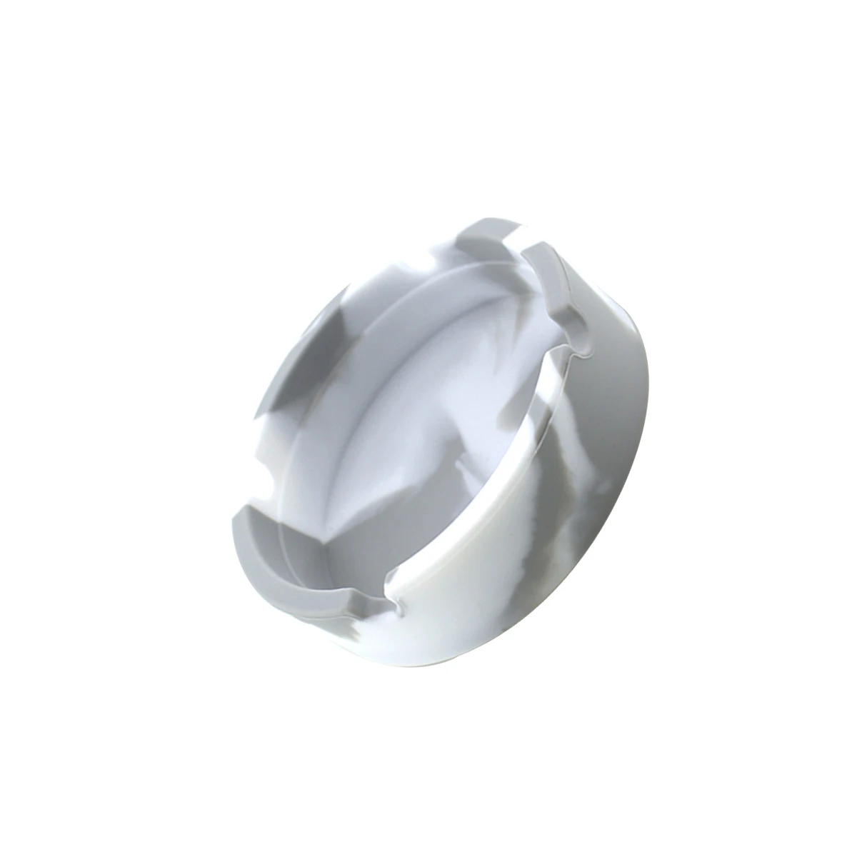 

1 pc Round Silicone Ashtray Heat Resistant Camouflage Cigar Ash Holder 4 Slots 8.3X2.3Cm White Light Blue Lightweight