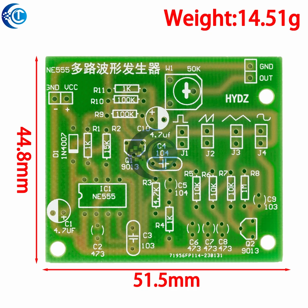 DC6-12V NE555 Pulse Generator Module Sine/Triangle/Square Wave generator multi-channel Waveform Signal Generator DIY Kit