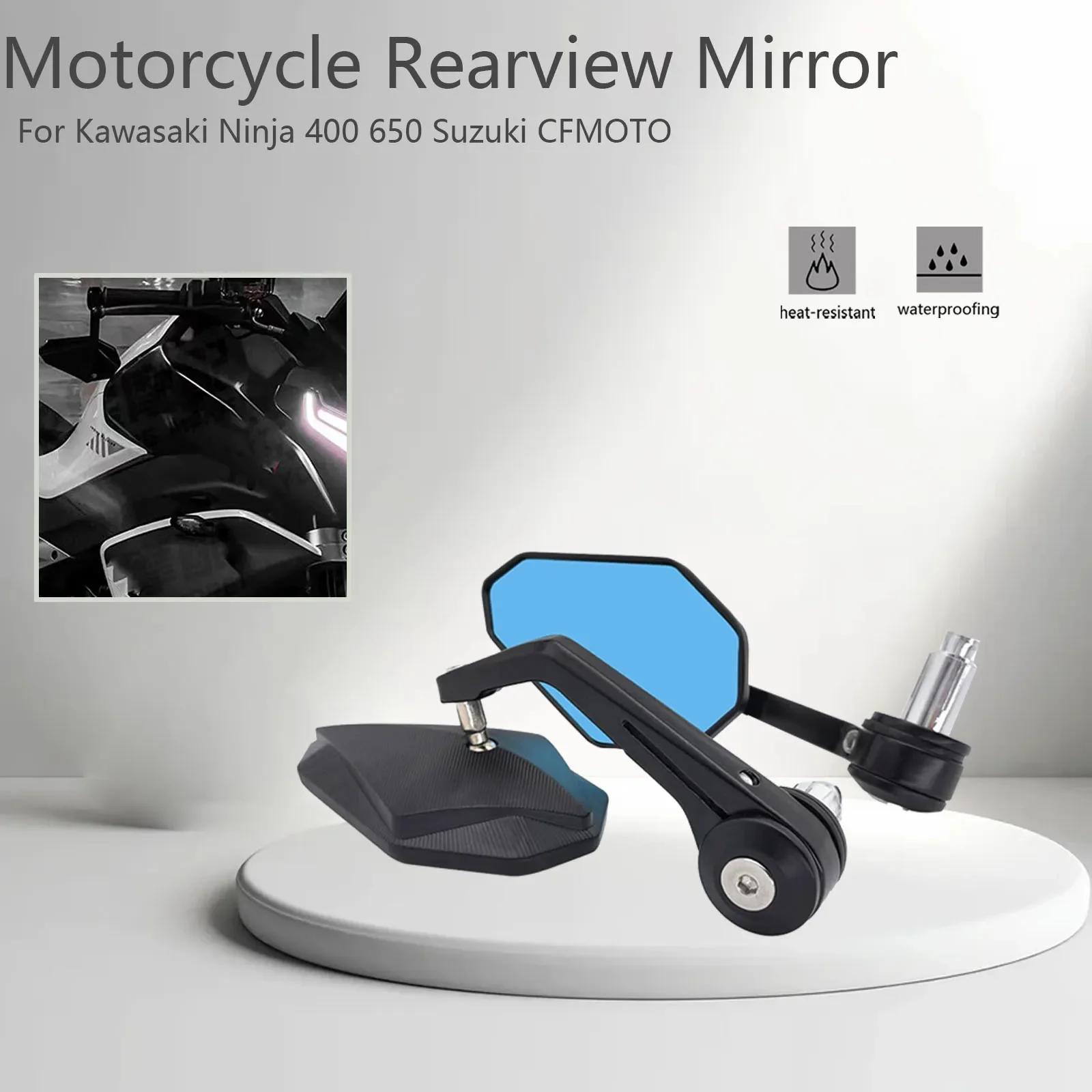 

1 Pair Aluminum 7/8" 22mm For Kawasaki Ninja 400 650 Suzuki CFMOTO Honda Hornet Universal Motorcycle Rearview Mirrors Aluminum