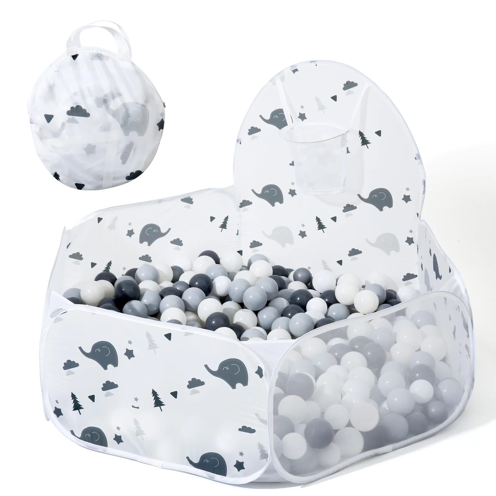 Foldable Baby Ball Pit Pool (Without Balls) Ball Pit Multiple Styles Available Pattern Kids Play Tent with Hoop Indoor Toys