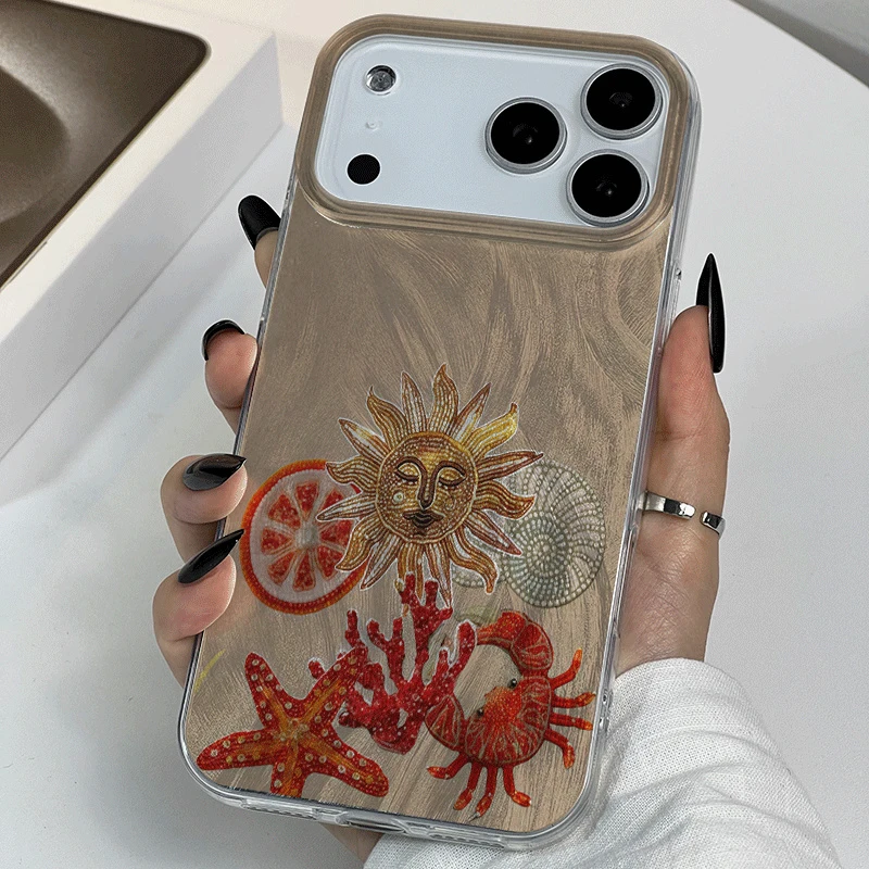 Camera Protection Crab and starfish Ice Phone Case For Xiaomi Redmi Note 14 Pro 13 12 11 10 Pro 5G 13 14C Plus Hard IMD PC Cover view 6