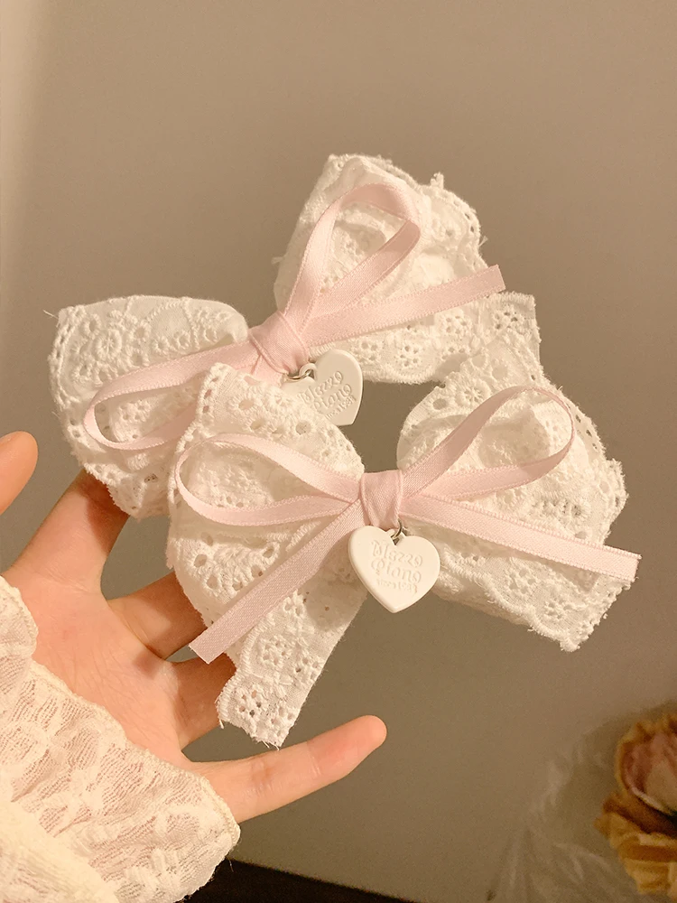 

Японские женские милые милые аксессуары для волос в стиле Лолиты с розовым бантом, заколка для волос сбоку, боковой зажим, французский нежный зажим в виде утконоса, головной убор