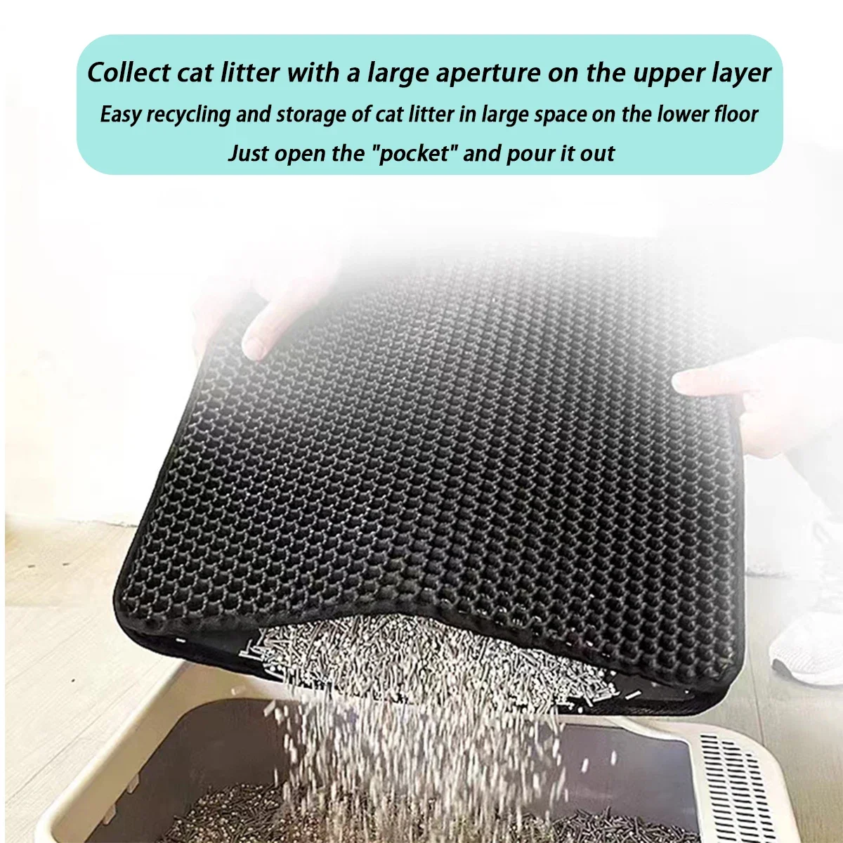 Pet Cat Litter Mat Waterproof Double Layer EVA Foldable Cat Litter Trapping Pet Carpet Bed Pads For Cats Pet Clean Supplies