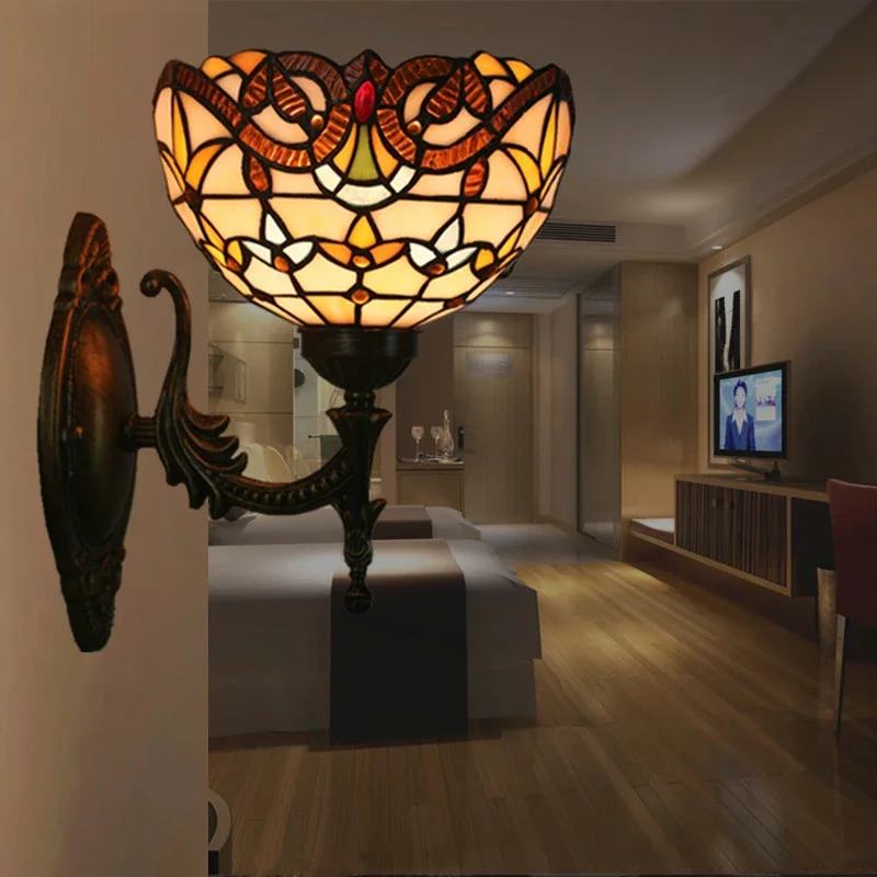 KERWIN-Applique Murale LED Tiffany Moderne, Lampe Baroque Européenne Créative, Verre, Nik, Maison, Salon, Chambre, Décor
