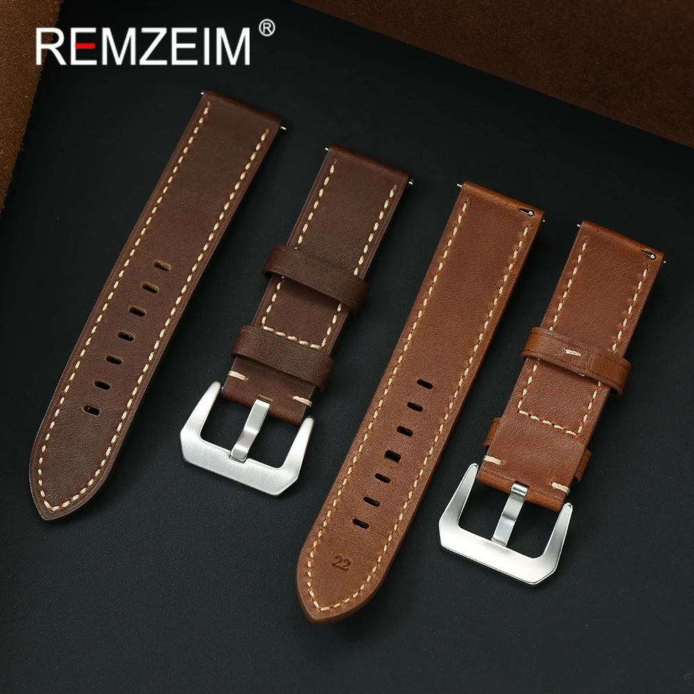 Quick Release Öl Wachs Echtes Leder Uhrenarmband 20mm 22mm 24mm Antik Ersatz Herrenarmband Uhrenzubehör