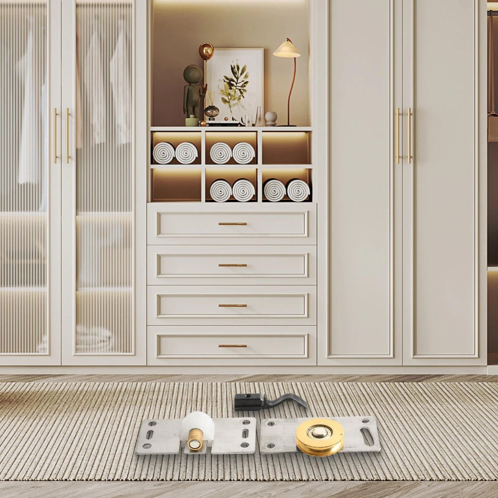 For Closets For Wardrobes Nylon Wheels Gear Home Improvement Furniture Hardware High Strength Nylon Adjustable Height