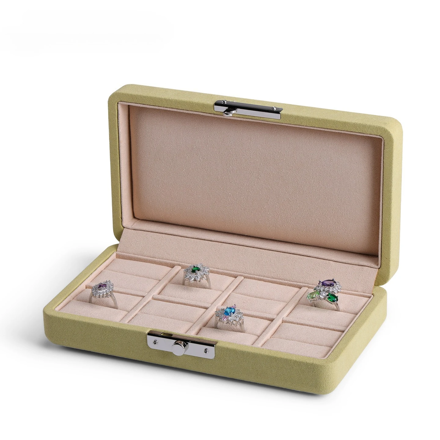 Multi-Compartment Velvet Jewelry Box, Layered Storage Organizer for Rings & Necklaces, Fashion Travel Case, Gift Box