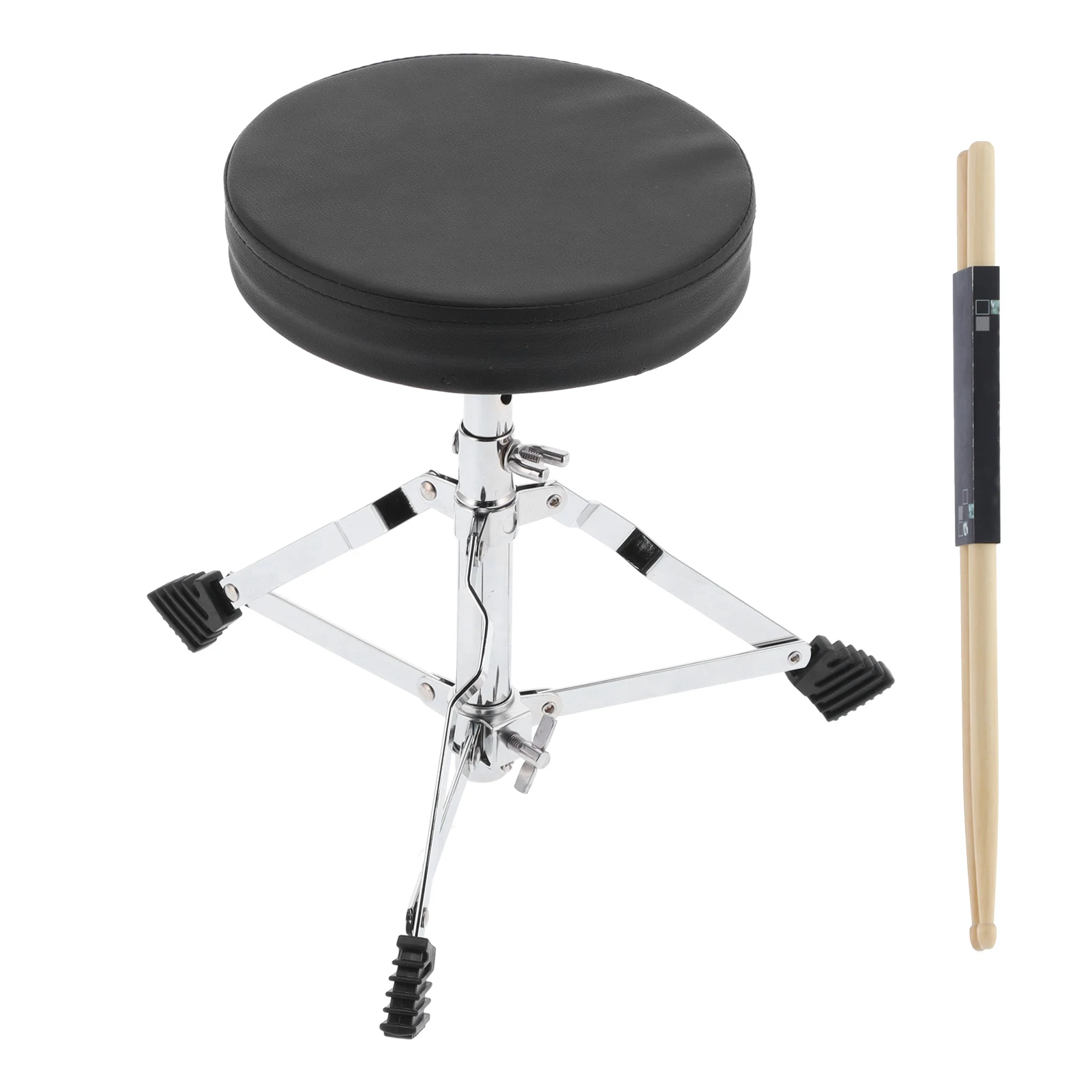 Drum Throne with 5A Stick Drum Throne Drum Throne Padded Drum Seat Drumming Stools Adjustable Height with 5A Maple Wood Stick