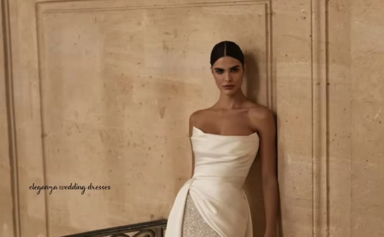 

Роскошные вечерние платья по индивидуальному заказу для женщин, элегантное платье без бретелек без рукавов длиной до пола, платье со шлейфом и часовней, платье для особых случаев