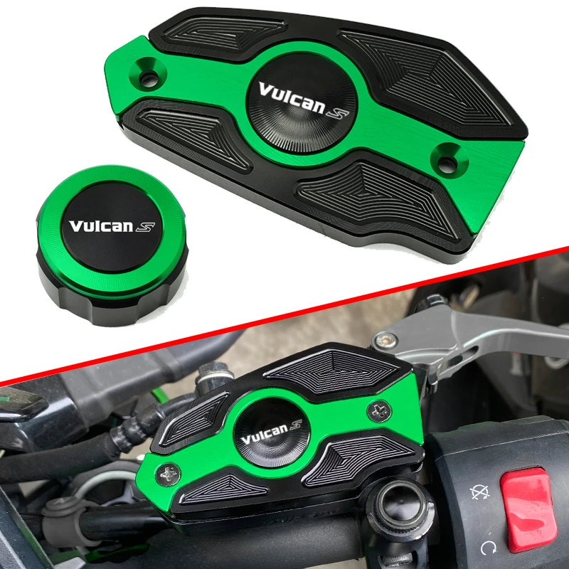 Motorcycle Rear & Front Brake Fluid Reservoir Cap Cylinder Cover For KAWASAKI Vulcan S 650 VulcanS 650 VN650 2015-2022 2023 2024