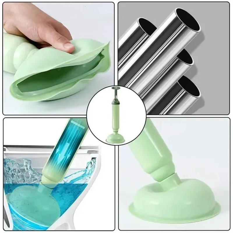 Toilet Plunger High Pressure Pump Anti Clogging Drain Cleaners Pipe Dredge Device For Bathroom Kitchen Sink Drain Clean Supplies