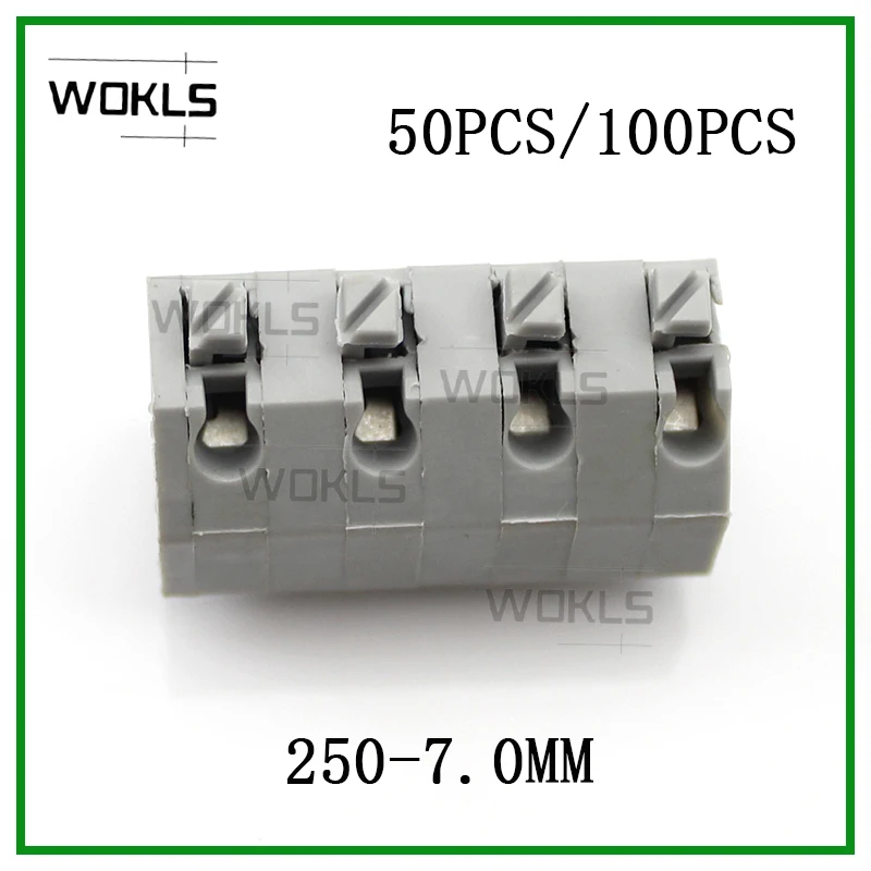 50PCS/100PCS 250 PCB spring screw free terminal connector DG250-7.0mm KF250 ballast press the terminal Block