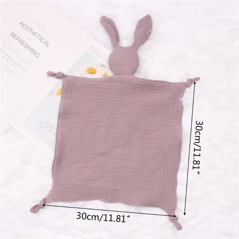 Bavoir d'alimentation en mousseline absorbant pour nourrissons, cadeau pour bébé, couverture apaisante, lapin mignon pour en