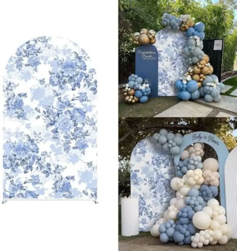Abdeckung mit Blumenmuster, gewölbter elastischer Abdeckung für die Babyparty, Dekoration für die Taufe von Geburtstagsfeiern, Fotografie-Hintergrund