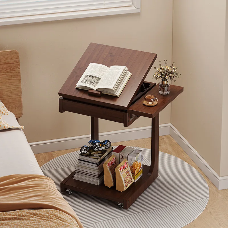 

Household living room removable sofa side table with wheels small side cabinet bedside bedside computer table balcony tea table
