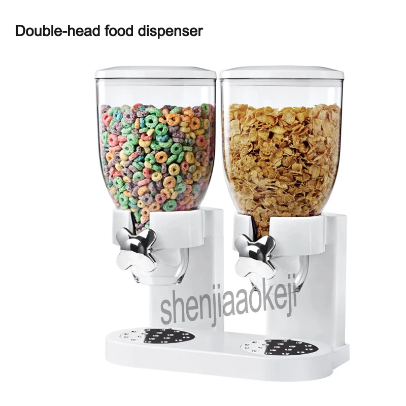 Double-head Food Dispenser Multifunctional Cereal ,Granola, Snacks And Pet Food Storage Tank Dry Food Dispenser 1PC