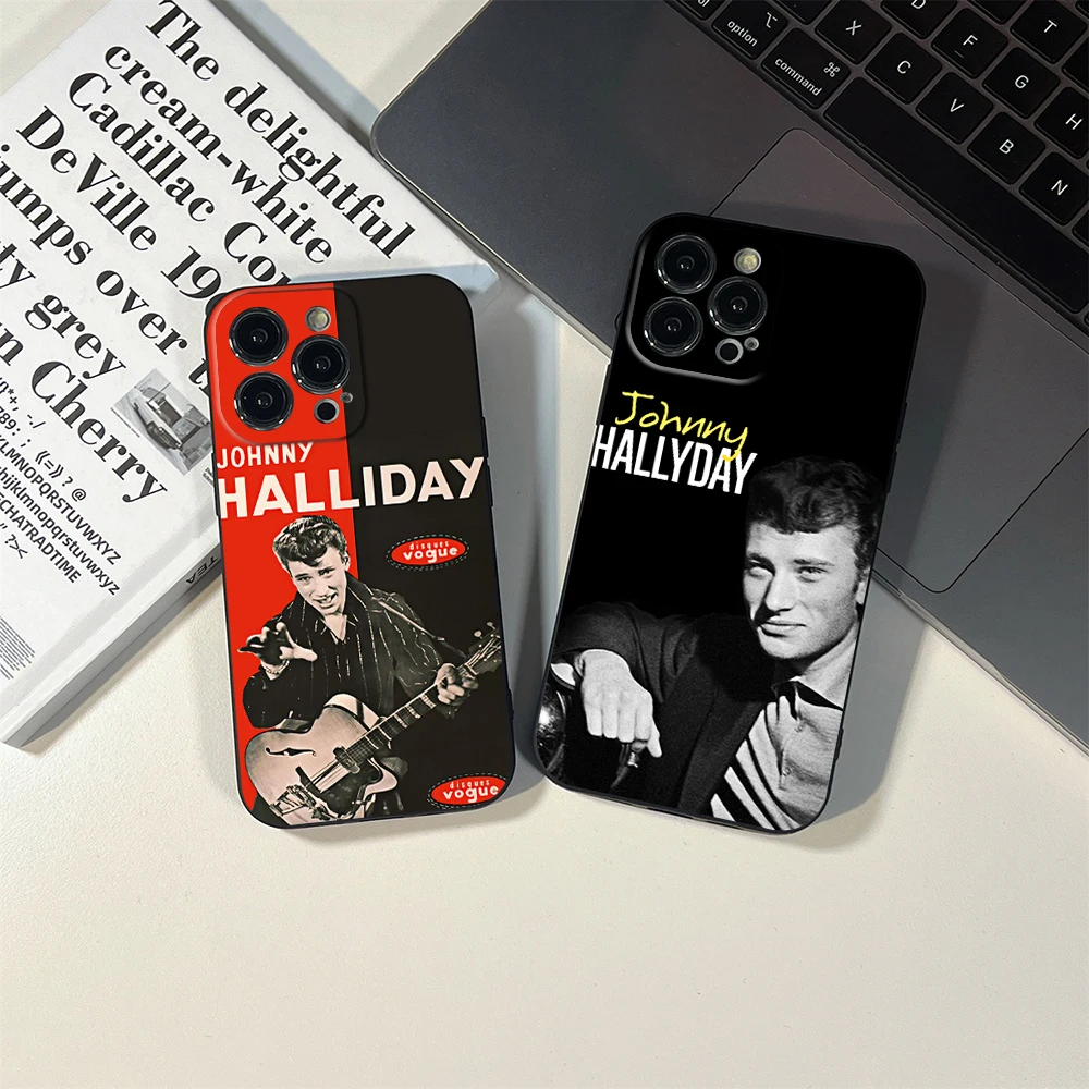 For IPhone 15 Johnny Hallyday Skullies Phone Case for IPhone 12 13 14 Pro XR XS MAX 14 Plus SE 13 Pro Iphone Black Covers