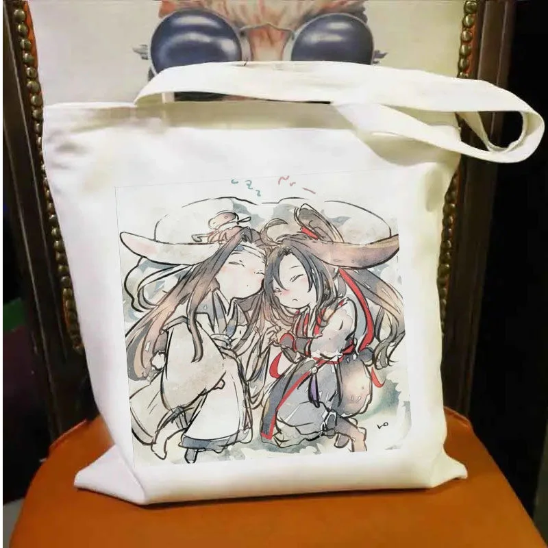 سلف طريقة الشيطان اسم مشترك حقيبة قماش قنب لطيف Q الكرتون حمل حقيبة أنيمي ins طالب حقيبة كتف المد