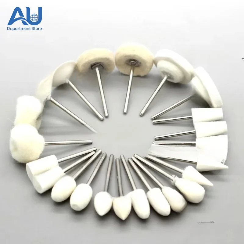 22PC Set Wool Grinding Head Jade Metal Jade Special Polishing Wool Wheel Set Felt Wheel Polishing Wheel Set Jewelry Grinding