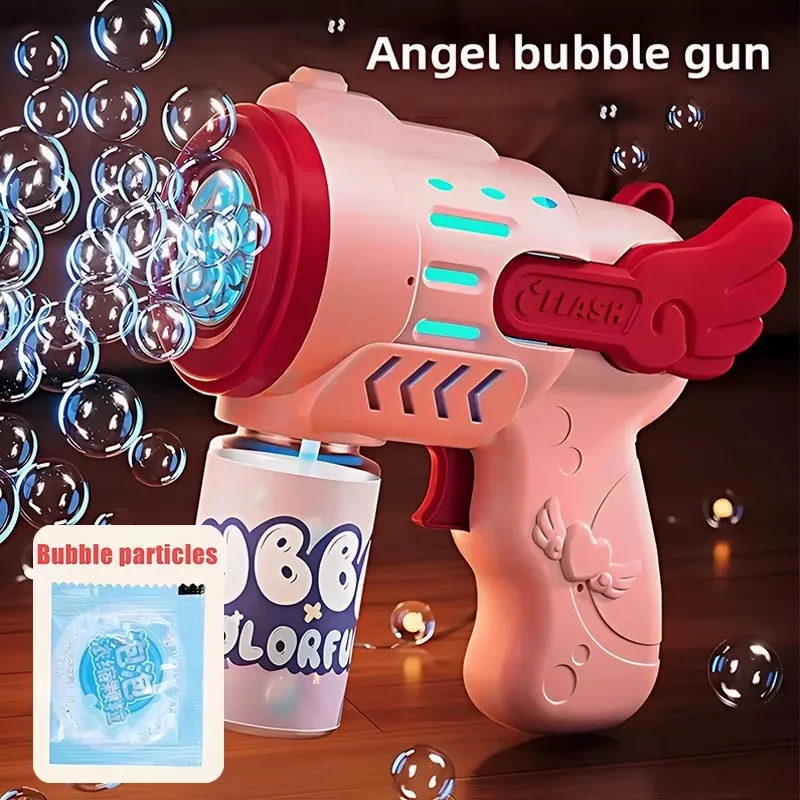 Vollautomatische Seifenblasenpistole, Raketenblasenmaschine, automatisches Gebläse mit Seifenblasenflüssigkeit, Spielzeug für Kinder, Strand, Outdoor, Seifenblasen-Geschenke