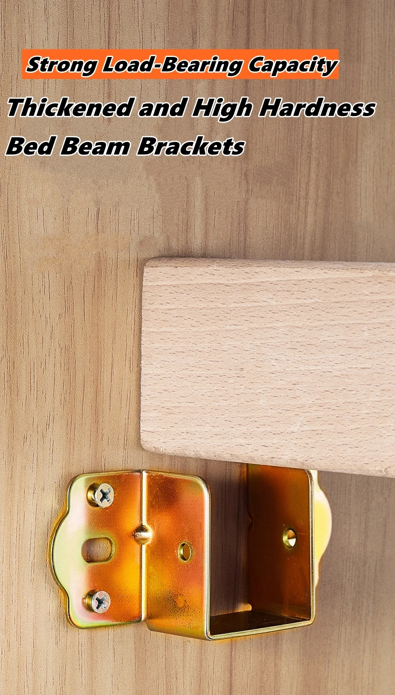 U Shape Bed Beam Support Metal Stand Bed Rail Brackets Wood Fixed Connector Thickened Bed Corner Hinges Hook Furniture Hardware