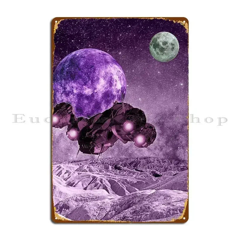 Alien Spaceship Metal Signs Plaques Printed Living Room Club Bar Wall Cave Tin Sign Poster