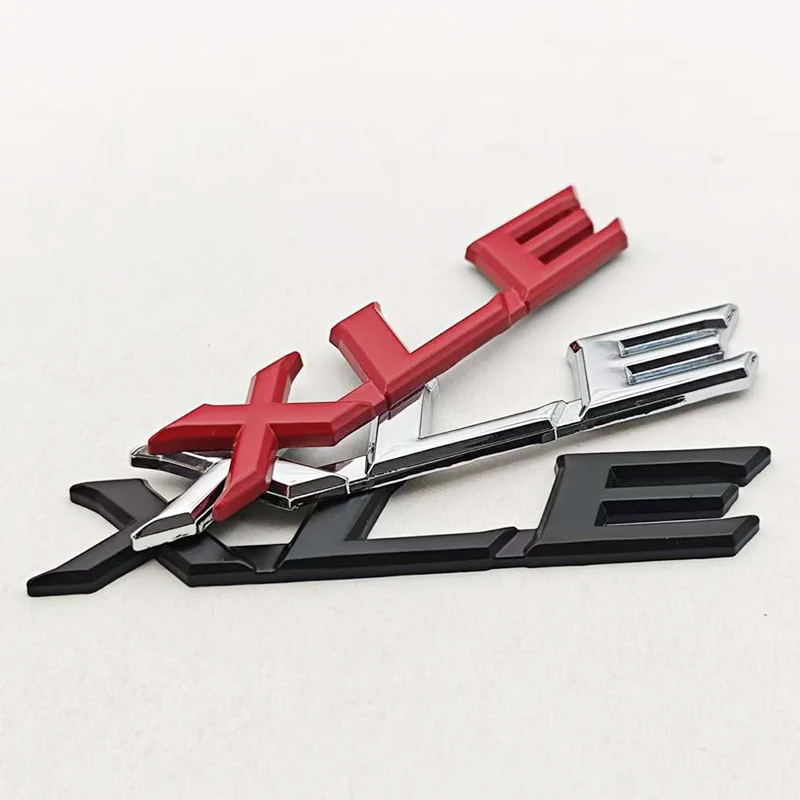 3D Metal Badge Car Letters Rear Trunk Logo XLE Sticker Emblem for Toyota Highlander Corolla Sienna Camry RAV4 XLE Accessories 4