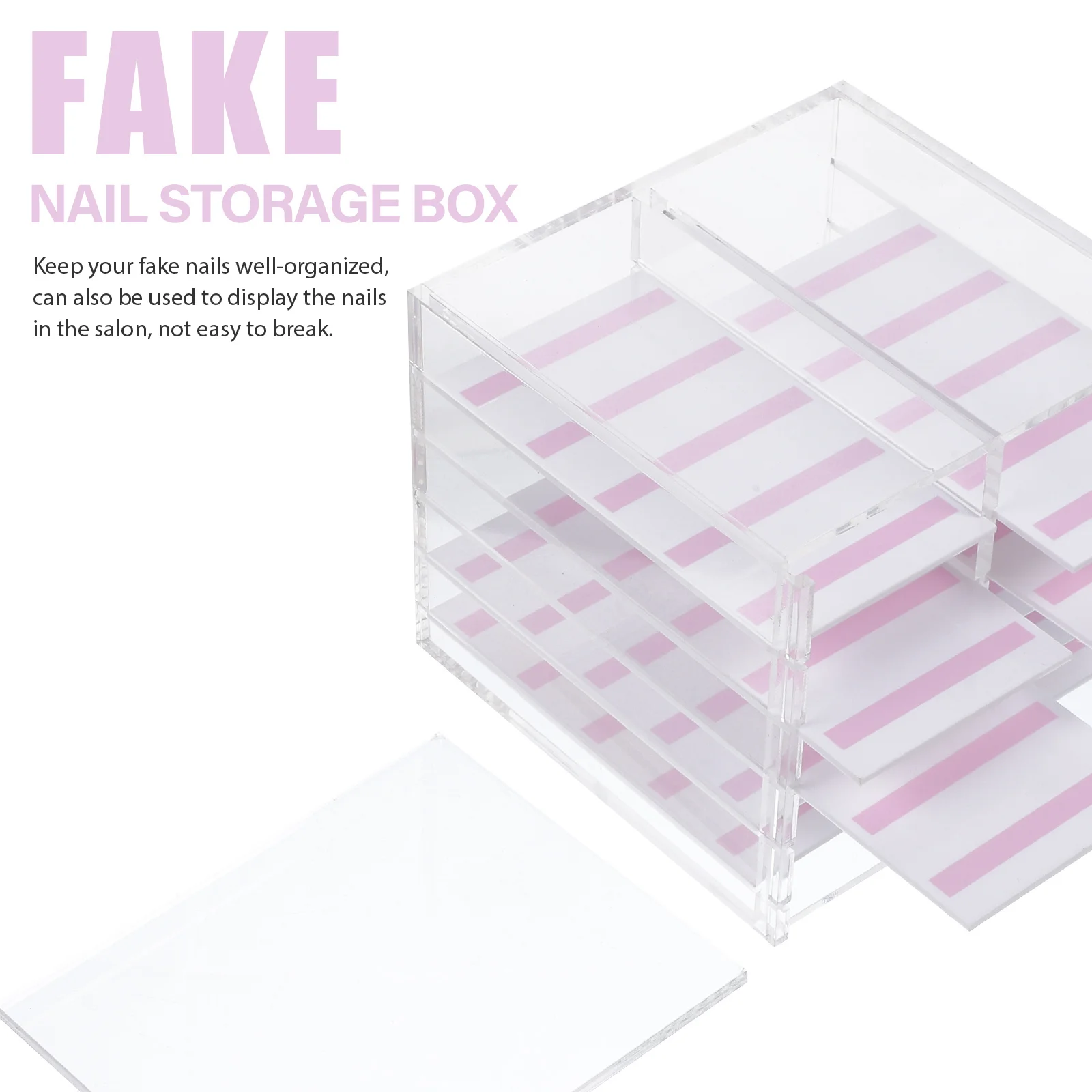 

Stable 10-Compartment Nail Art Storage Box Durable Lightweight Easy to Carry for Manicure Lovers Nail Art Storage Box