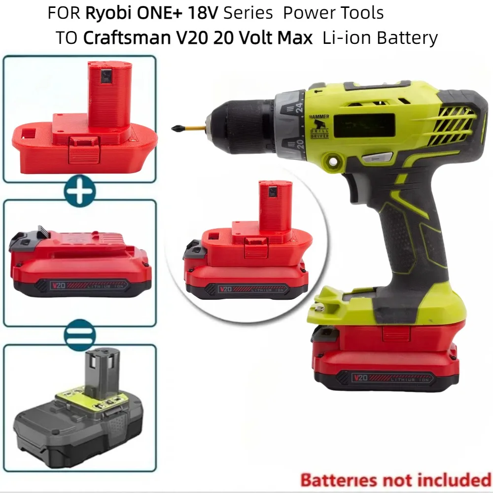 For Craftsman V20 20 Volt Max Li-ion Battery Adapter/Converter TO Ryobi ONE+ 18V Cordless Power Tools Accessory(Only Adapter)