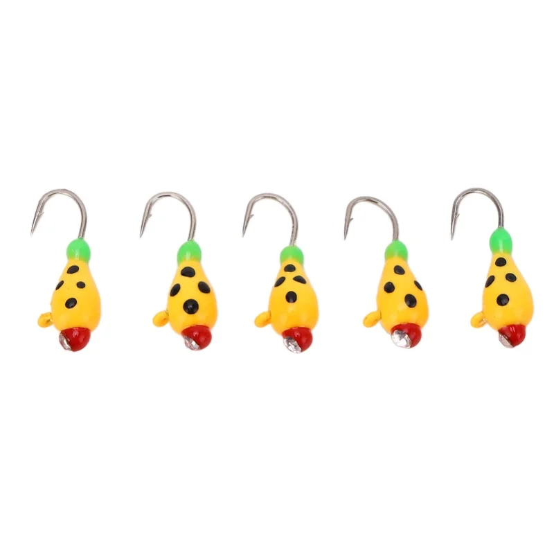 

5 Pcs Ice Fishing Hooks High Carbon Steel Fishing Jigs Kit Winter Fishing Lures Head For Outdoor