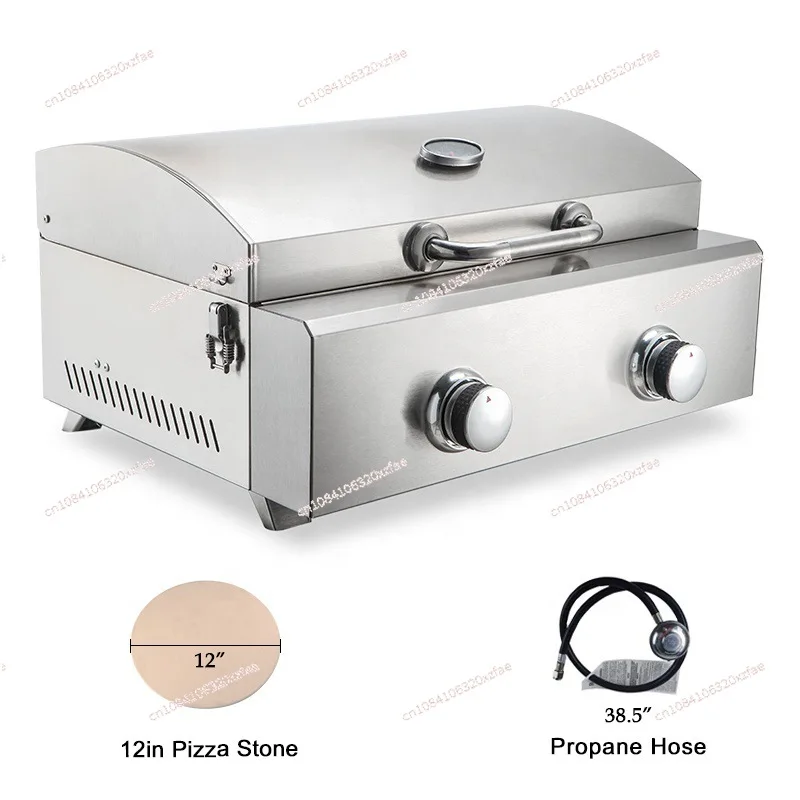 Pizza Oven Gas Stainless Steel Outdoor Portable Patio Home with Slate