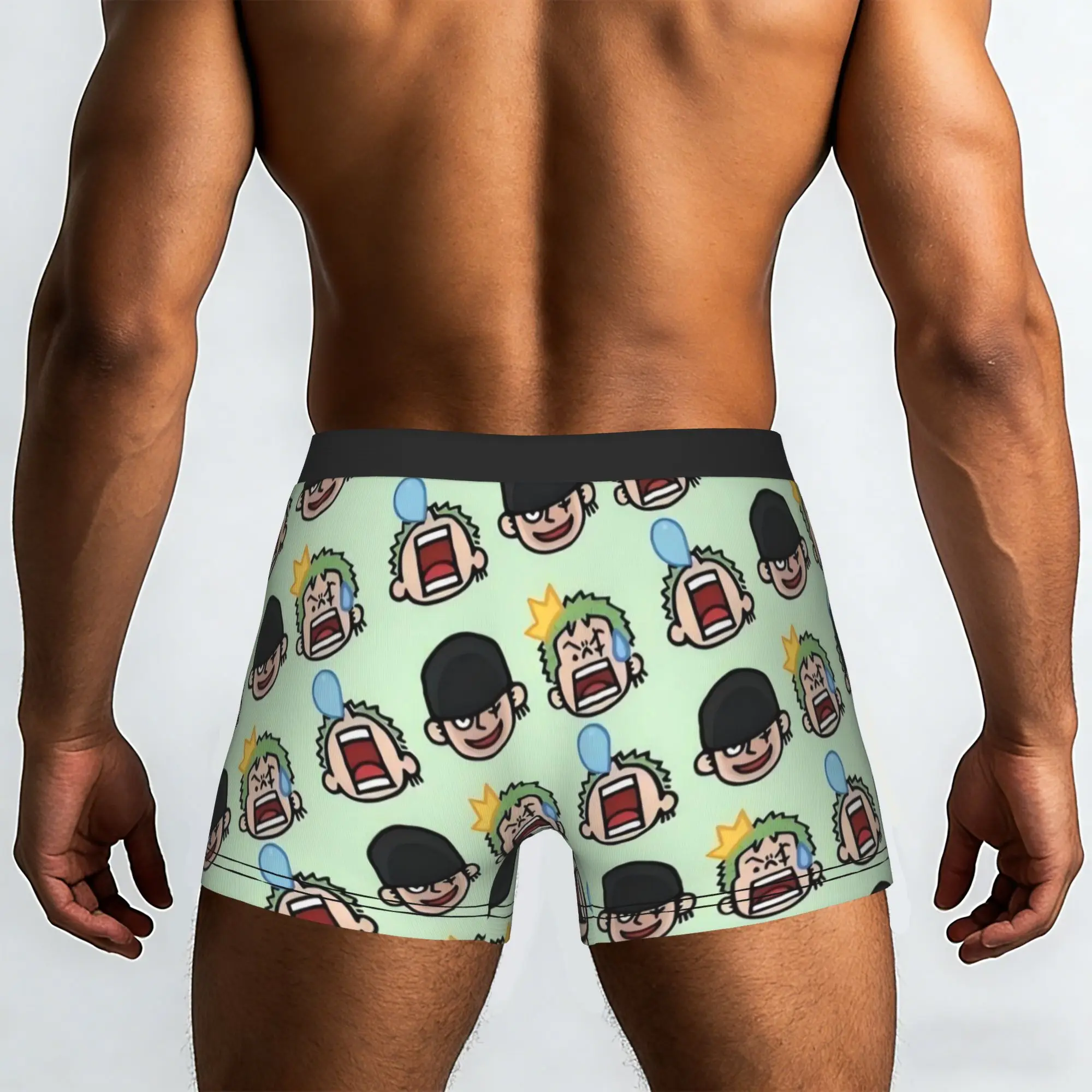 Zoro Emojis One Piece Underpants Breathbale Panties Men's Underwear Ventilate Shorts Boxer Briefs
