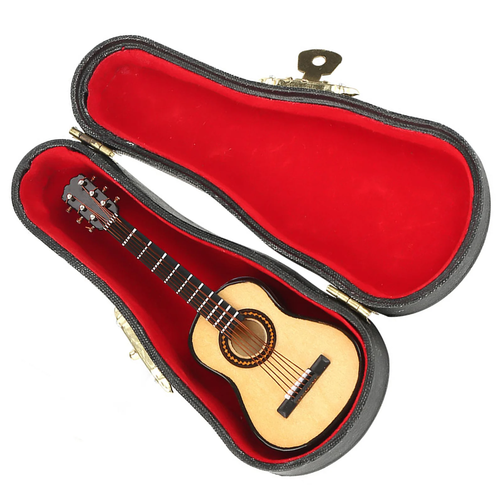 Miniature Wooden Guitar Model Display  Musical Ornaments Craft Home Decor Guitar Model Decor Guitar Model