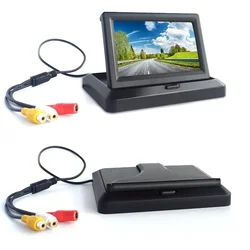QueenDer 4.3/5 Inch Car Rear View Folding Monitor HD LCD Video Parking Display for Vehicle Truck Van RV Reversing Backup Camera