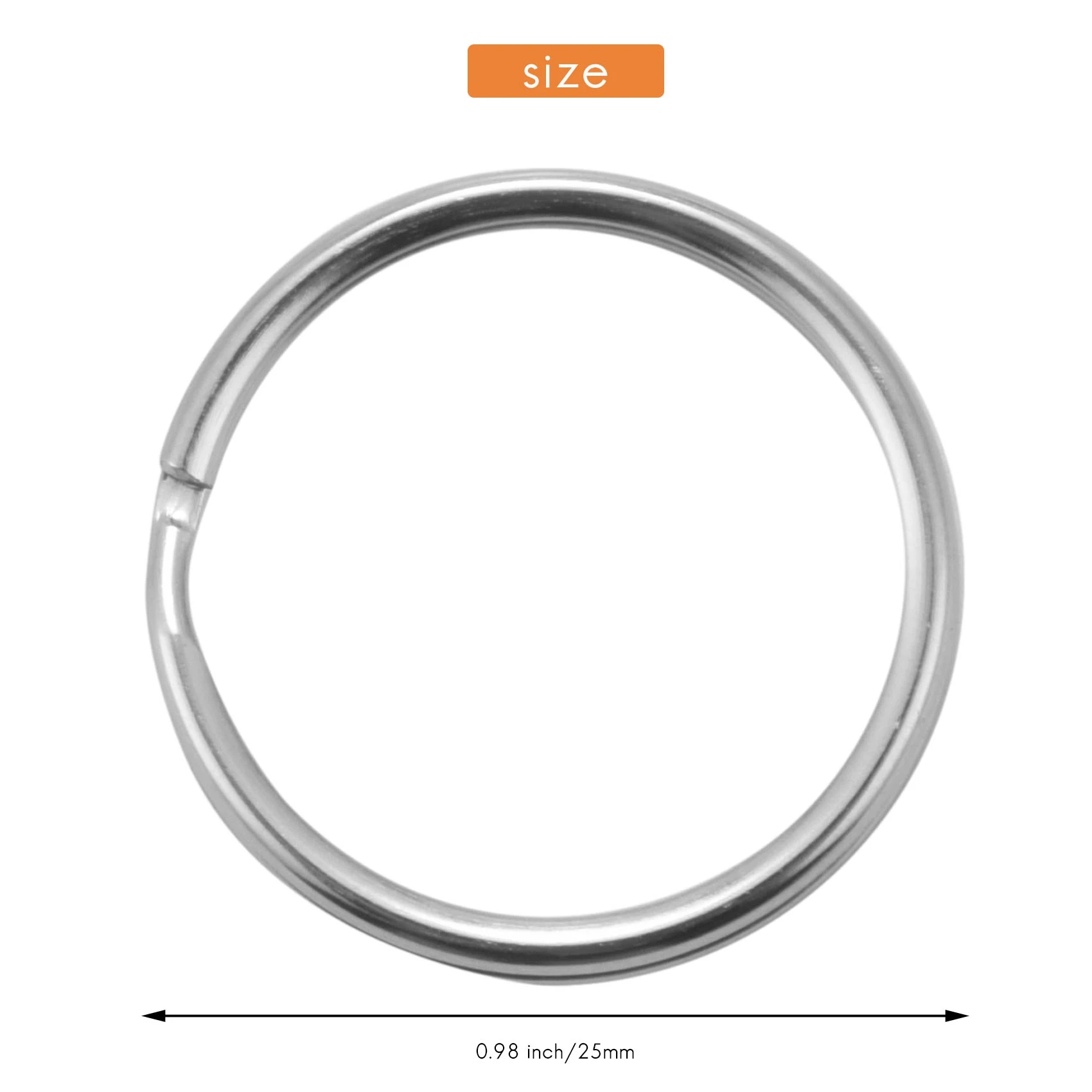 100 ชิ้น, 1 นิ้วพวงกุญแจเปิดพวงกุญแจโลหะพวงกุญแจแหวนแบนสําหรับรถบ้านพวงกุญแจ G