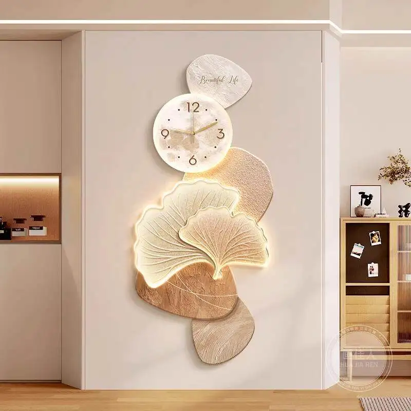 White Night Light Wall Clock Premium Elegant Nordic Aesthetic Digital Wall Clock Living Room Relojes De Pared Home Decor Items