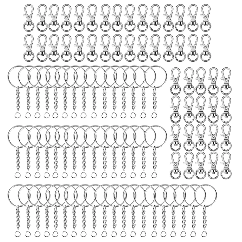 100PCS/Set for Key Chain Trigger Clips for DIY Craft Jewelry Wallet Ornam D5QB