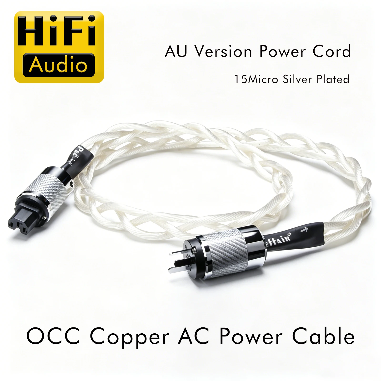 Preffair X402 OCC Copper Audiophile Power Cable with Rhodium Plating Plug US / EU /AC/UK  HiFi Audio Amplifier DAC Filter