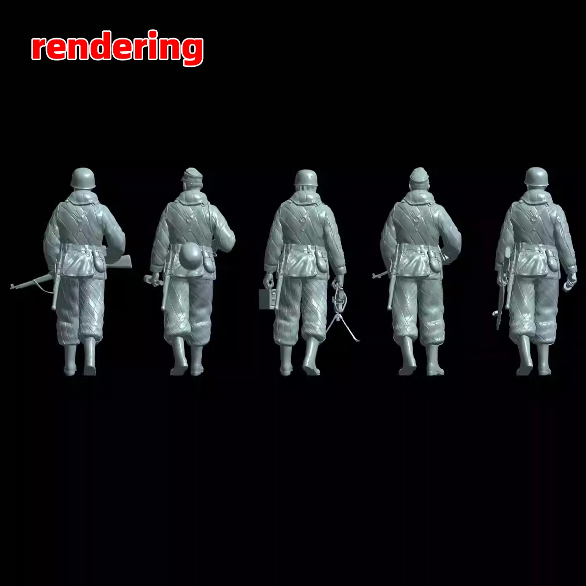 3D Harz Deutschland Fallschirmtruppen Fallschirmspringer Soldaten Figuren-Set Montage Statisches Maßstabsmodell Bausatz 5 Stück 1/72 1/35 1/48 – Detail 4