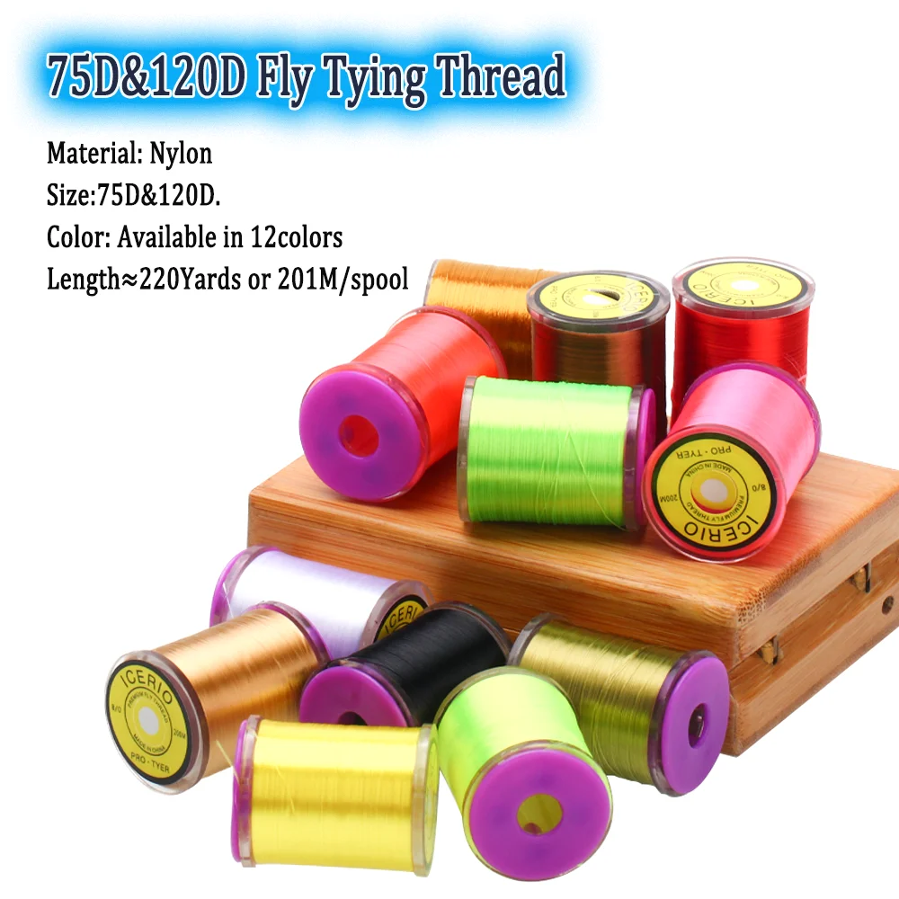 Vampfly 75D/120D Fly Tying Threads High Tensile Waxed Nylon Thread Floss Fly Tying Material For Nymph Dry Wet Fly Trout Fishing