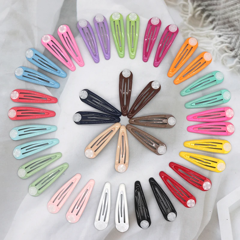 30/50/100Pcs Metal Snap Hair Clips Base Setting Colorful BB Hairpin Barrette for Diy Jewelry Making Kids Girl Hair Accessories