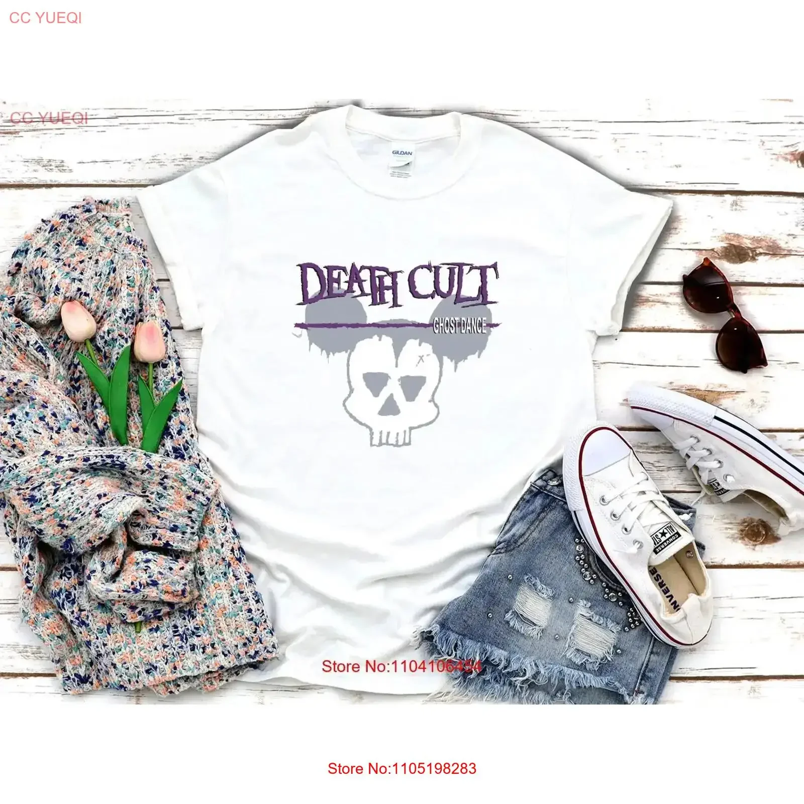 الموت عبادة شبح الرقص الشرير موسيقى الروك العلامة التجارية 3 4 قصيرة الأكمام امرأة تي شيرت G029 خمر غسلها تنفس موضة الشارع الشهير