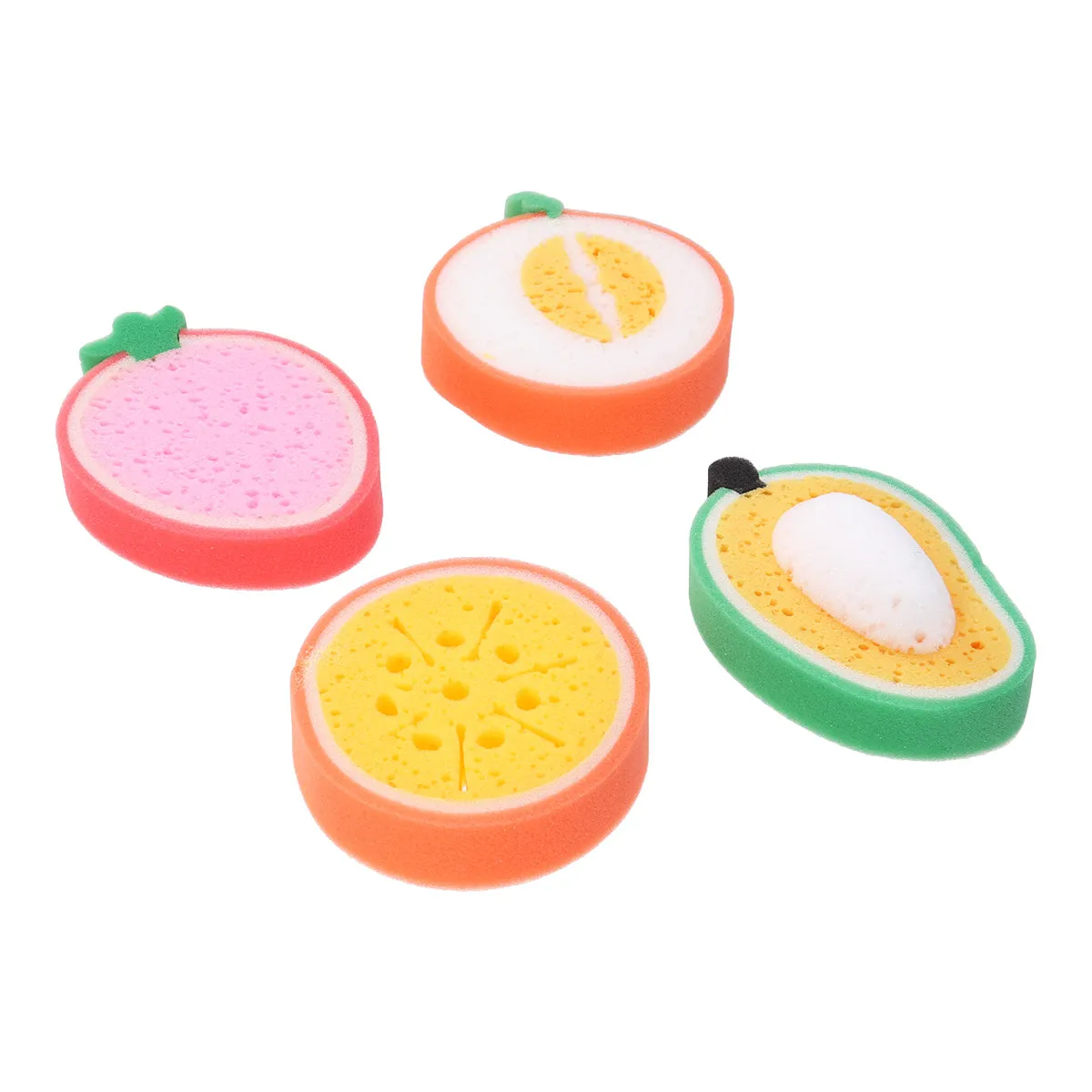 

4Pcs Fruit Cartoon Shower Sponge Child Bath Sponge Soft Gentle Exfoliating Skin Cleanser Tender Child Bath Tool