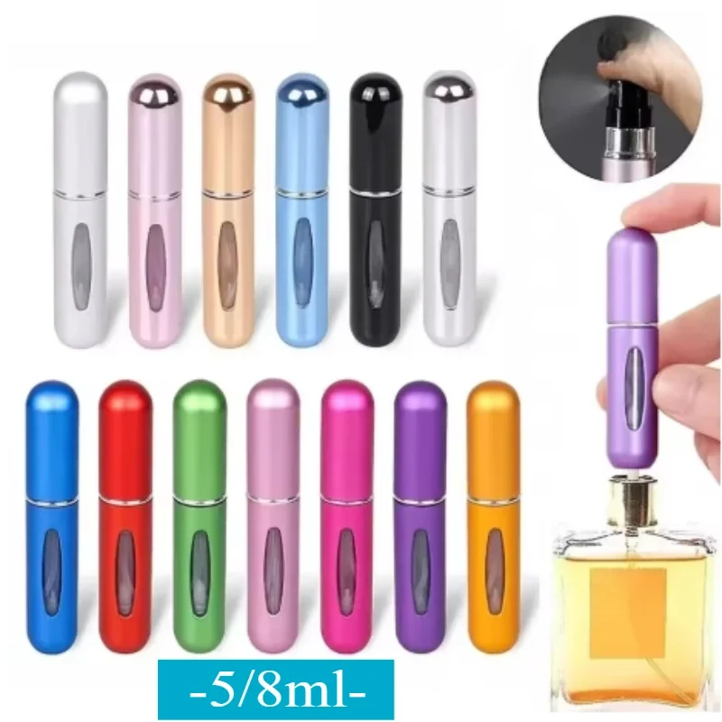 8/5ml Perfume Atomizer Portable Liquid Container For Cosmetics Traveling Mini Aluminum Spray Empty Refillable Bottle