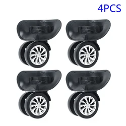 4pcs/set Dual Roller Wheels Universal Swivel Casters Replacement Luggage Suitcase Wheels Swivel Universal Wheel Black