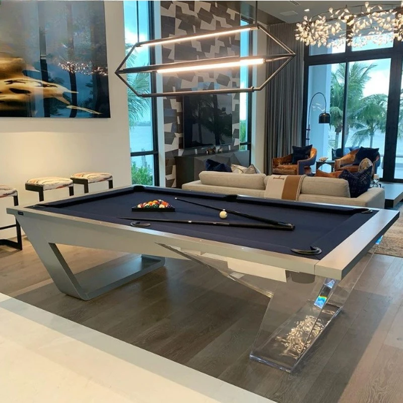Household acrylic glass pool table American black eight pool table