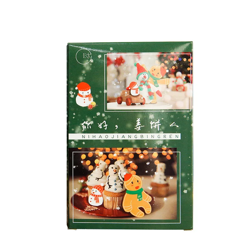 ‌30PCS Christmas Gingerbread Man Postcards Set - DIY Cartoon Greeting Message Cards Xmas and New Year Gift