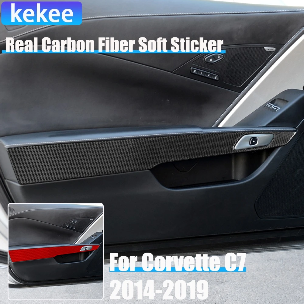 

Настоящее углеродное волокно, автомобильные аксессуары, дверная ручка, панель, декоративная накладка, мягкая наклейка для Corvette C7 LT1 Z06 ZR1 LT5 2014-2019